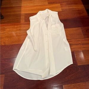 Equipment Ivory Sleeveless Blouse